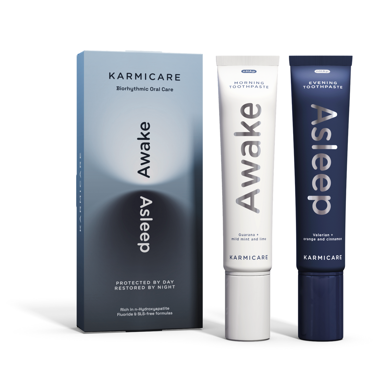 Awake & Asleep Fluoride-Free Nano-Hydroxyapatite Toothpaste, Day & Night System